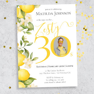 Invitation Fun Photo Zesty Lemon 30th Birthday Party