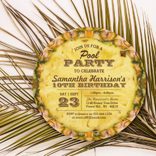 Invitation Fun Pineappy Summer Pool Party N'importe quel âge 