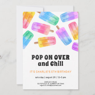 Invitation Fun Popsicle Pop On Over Enfants 5e Anniversaire
