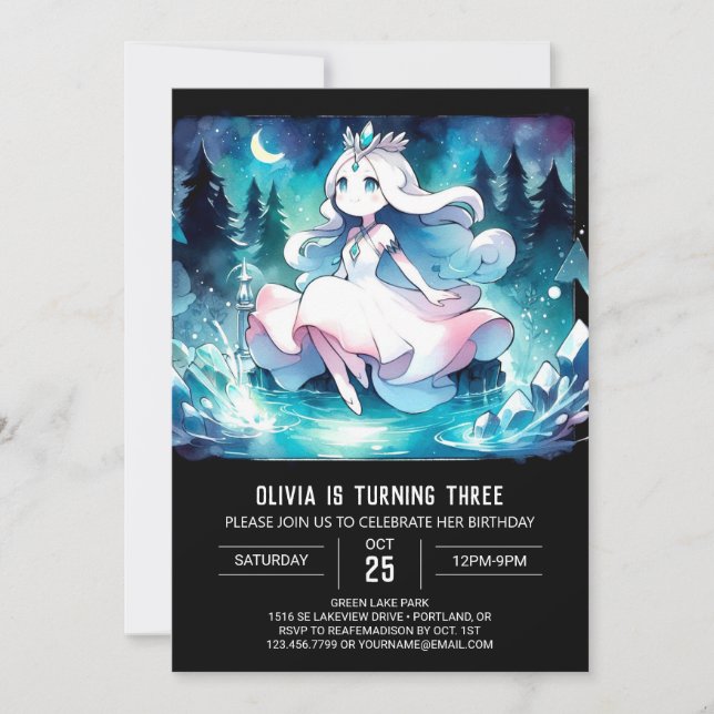 Invitation Fun Printable Princesse Anniversaire (Devant)