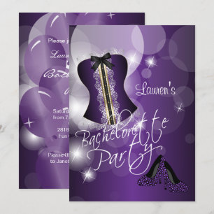 Invitation Fun Purple Bachelorte