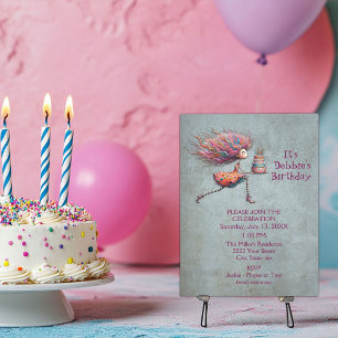Invitation Fun & Quirky Whimsical Birthday Girl