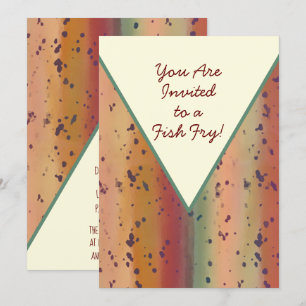 Invitation Fun Rainbow Trout Motif Modern Fish Fry