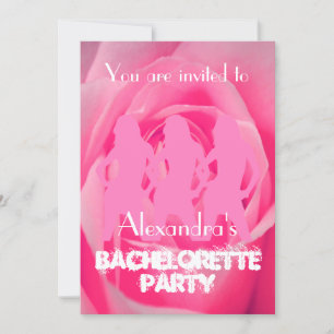 Invitation Fun rose fête filles personnalisées bachelorette