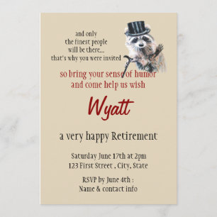 Invitation Fun Silly Fortire Raccoon Animal Party