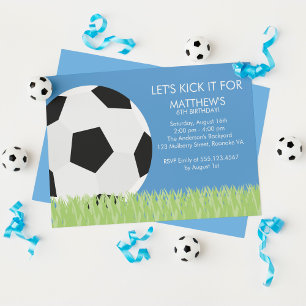 Invitation Fun Soccer Thème Anniversaire