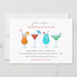 Invitation Fun Summer Drinks Cocktail party