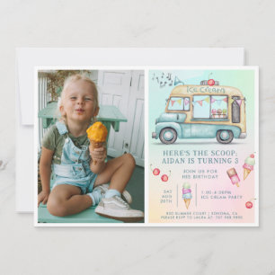 Invitation Fun Summer Ice Cream fête d'anniversaire