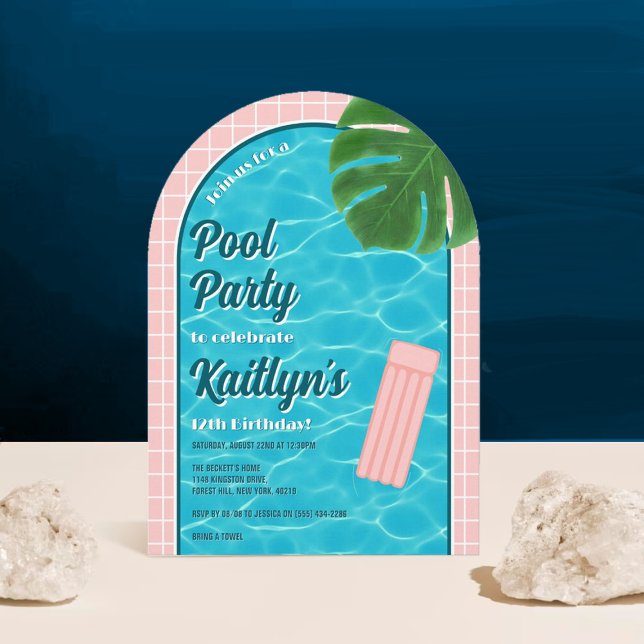 Invitation Fun & Tendy Summer Pool Party N'importe quel âge A (Créateur téléchargé)