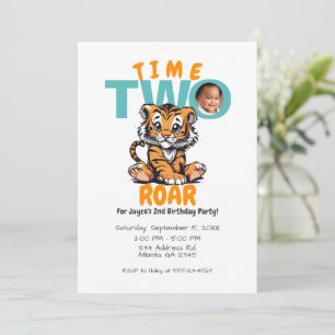 Invitation Fun Time Two Roar 2e anniversaire Tiger Jungle Par