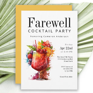 Invitation Fun Tropical Farewell Cocktail Party