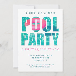 Invitation Fun Tropical Pool Party