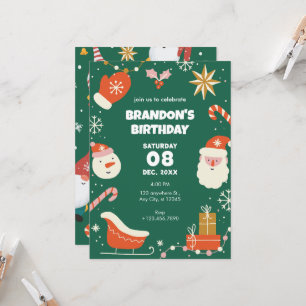 Invitation Fun vert Noël