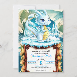 Invitation Fun Watercolor Dragon Anniversaire
