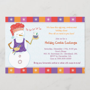 Invitation Fun Whimsal Holiday Cookie Exchange Party