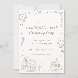 Invitation Fun Whimsical Gingerbread Maison Décoration Party