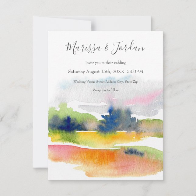 Invitation 'Fun with Watercolor Brushstrokes' Abstrait