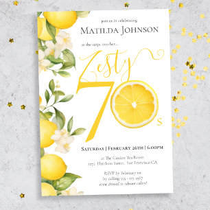 Invitation Fun Zesty Lemon 70th Birthday Party