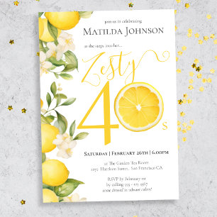 Invitation Fun Zesty Lemon fête du 40e anniversaire