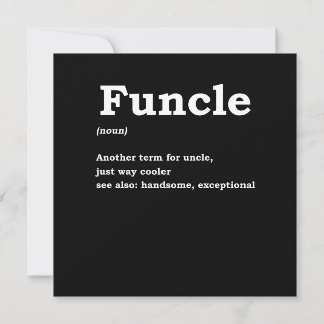 Invitation Funcle Funny Uncle Family Member Best Uncle Gift (Devant)
