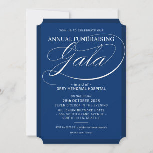 Invitation FUNDRAISING GALA élégant événement fancy script ma