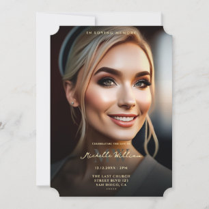 Invitation Funérailles commémoratives dans l'amour Mémoire Él