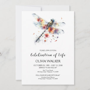 Invitation Funérailles de libellules Célébrer la vie