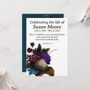 Invitation Funérailles florales sombres