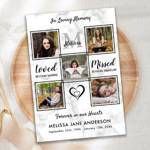 Invitation Funérailles Photo Collag Célébration De La Vie