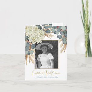 Invitation Funérailles Photo florale Élégant feuillage Eucaly