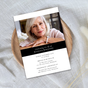 Invitation funéraire minimaliste photo moderne