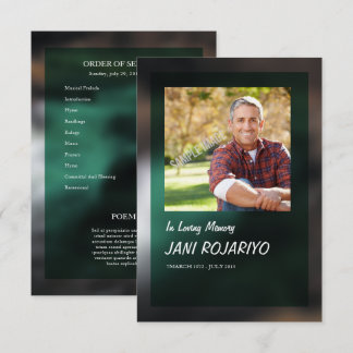 Invitation Funeral Order of Service Card Template