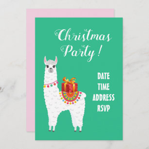 Invitation Funky Alpaca Noël jolie lama