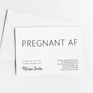 Invitation Funky Baby shower Pregnant AF