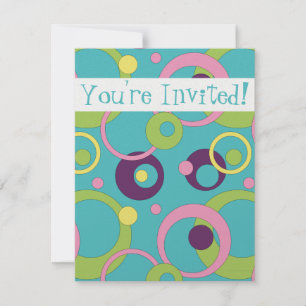 Invitation Funky Blue Circles