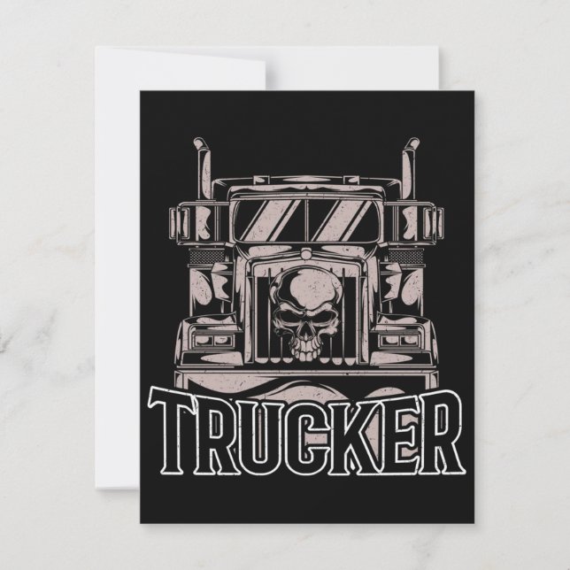 Invitation Funky Diesel Trucker Big Rig Semi (Devant)