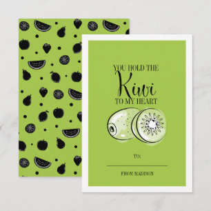 Invitation Funky Fruit Pun Kiwi Classroom Valentine Card