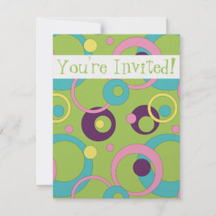 Invitation Funky Green Circles
