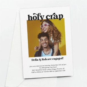 Invitation Funky Holy Crap Engagement Party Photo
