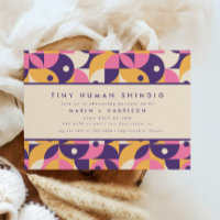 Funky moderne violet minuscule Baby shower humain