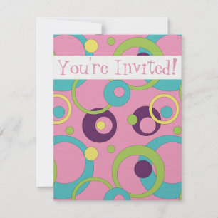 Invitation Funky Pink Circles