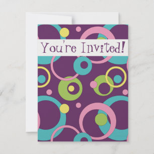 Invitation Funky Purple Circles