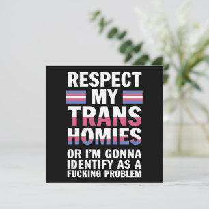 Invitation Funky Respect My Trans Homies Gay pride Mois LGBT