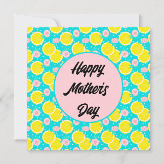 Invitation Funky rétro citron clair fête des mères