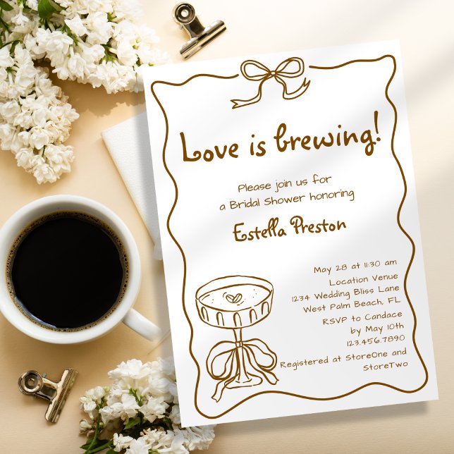 Invitation Funky Retro Love est en train de brasser la Mariée (Créateur téléchargé)