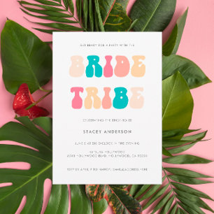 Invitation Funky Retro Mariée Tribe Bachelorette