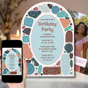 Invitation funky rétro pour un anniversaire milieu