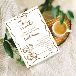 Invitation Funky Whimsical Fête des mariées Martini tiré à la