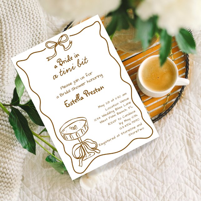 Invitation Funky Whimsical Fête des mariées Martini tiré à la (Créateur téléchargé)