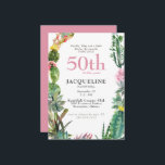 Invitation Funny 50e Cactus Prickly, Bitchy & Fabuleux<br><div class="desc">Sassy Cactus Succulent 50 & Fabuleux Anniversaire Invitation de fête. Moderne. La typographie "Prickly,  Bitchy,  mais surtout FABULEUSE". Drôle.</div>